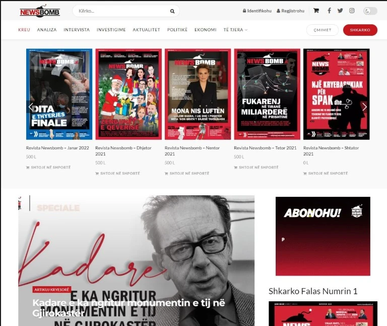 Revista Newsbomb responsive website mockup