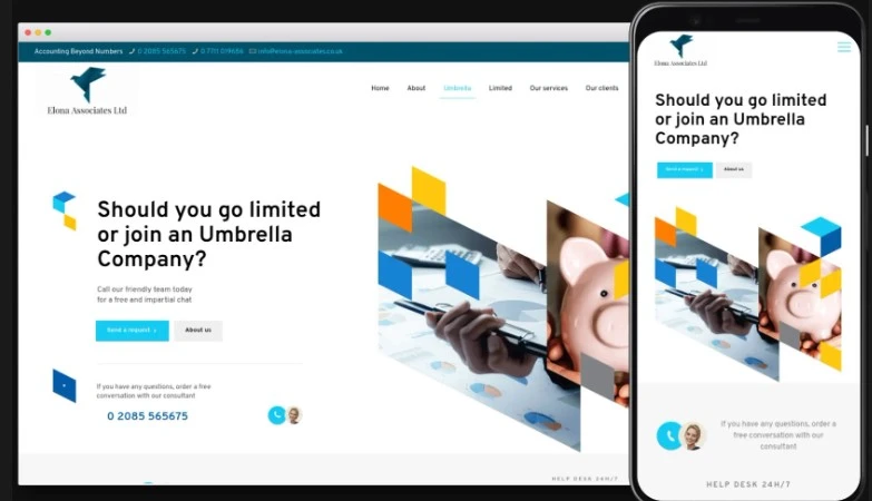 Elona Associates Ltd responsive website mockup