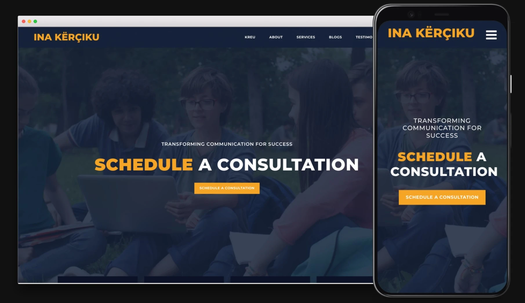 Individian - Innovative Social Platform for Personal Connections responsive website mockup