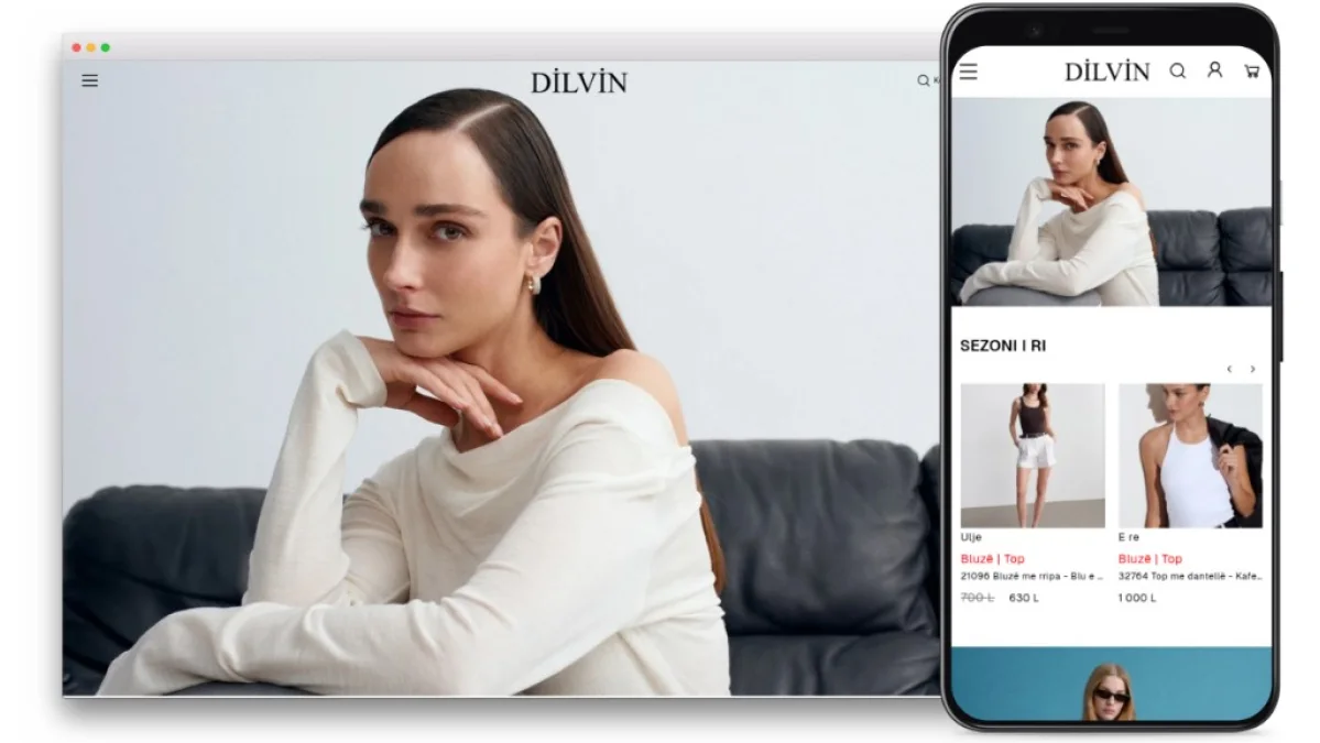 Dilvin Albania WooCommerce Fashion Store responsive website mockup